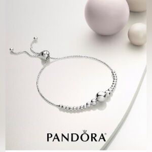 Pandora Silver String of Beads Slider Bracelet NWT